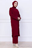 Uzun Tunikli Ayrobin Takım Bordo HM2770