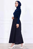 Drapeli Elbise Lacivert HM2780