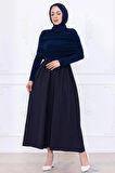 Drapeli Elbise Lacivert HM2780