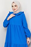 Bebe Yaka Tesettür Elbise İndigo