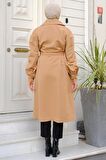 Kolu Pileli Trençkot Camel HM2260