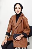 Suni Deri Ceket Taba HM2270