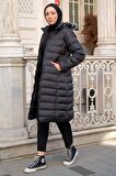 Dolumlu Şişme Mont Siyah HM2294