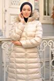 Dolumlu Şişme Mont Bej HM2294