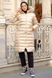 Dolumlu Şişme Mont Bej HM2294
