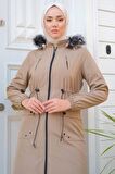 Süs Cepli İçi Peluş Mont Vizon HM2295