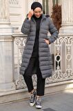 Dolumlu Şişme Mont Gri HM2294