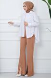Yırtmaçlı Scuba Pantolon Camel HM2392
