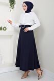 Kemerli Mevlana Etek Lacivert HM2370