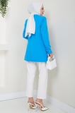 Düğmeli Blazer Ceket Mavi HM2433