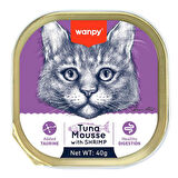Wanpy Kedi 40g 6'lı Ton Balıklı & Karidesli Alutray Yaş Mama