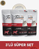 Felicia Pouch Yetişkin Kuzu Etli Yaş Kedi Maması 3x85gr