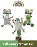 M-Pets Terra Eco Ella Puppy (İnek)-Pip Puppy (Sincap)-Lulu Puppy (Tavşan) Köpek Oyuncağı 3'lü Set