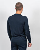 Erkek V Yaka Kazak Sık Örme Desenli Lacivert Slim Fit Kazak NCS JEANS 3002