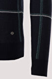 Erkek Triko Lacivert Bisiklet Yaka Desenli Slim Fit Pamuklu Kazak NCS JEANS 3744