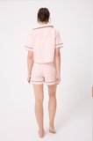 MARISILK™ Kadın Yazlık Şortlu Crop Gömlekli Pijama & Lounge Takımı