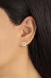 925 Ayar Gold Zirkon Taşlı Çiçek Gümüş Küpe