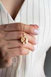 925 Ayar Gold Perili Hilal Gümüş Kolye