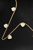 925 Ayar Gümüş Gold Kalpli Bileklik
