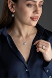 925 Ayar Gümüş Lotus Çiçeği Takı (Kolye-Küpe-Yüzük)Seti