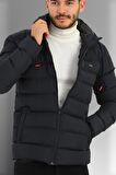 Qawwa Erkek  Polarlı Su Ve Rüzgar Geçirmez Kapüşonlu Kışlık Spor Şişme Mont RQDM-190