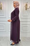 Amine Hüma Lavin Tesettür Abiye Mürdüm