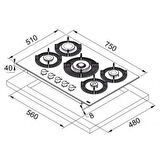 Franke 106.0541.753 Marıs Free Fhmf 755 4G Dc C Whıte Glass Ankastre Ocak