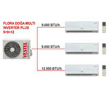 Vestel FLORA DOĞA MULTİ INVERTER PLUS 9+9+12 Klima