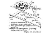 Bosch POP7C9P30O Çelik Gazlı Ankastre Ocak