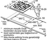 Bosch PNN6B9P40O Gazlı Cam Ankastre Ocak