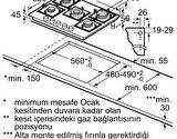 Bosch PNQ7B2P30O Gazlı Cam Ankastre Ocak