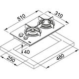 Franke 1060374278 Ocak Crystal Fhcr 302 2G He Bk C Ocak