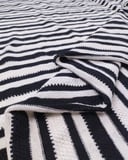 Ekru Siyah Triko Örme Kumaş Yumuşak Esnek Dökümlü Hırkalık & Kazaklık 130x230cm