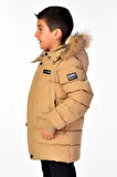 Natürel Kürklü Erkek Çocuk Şişme Mont 51246
