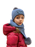 Benittokids Çocuk Yazı Detaylı Bere Atkı Takımı 7019