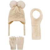 Kitti Kız Bebek & Çocuk Atkı Bere Eldiven 3'lü Takım
