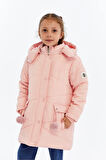 Kapüşonlu Kışlık Ponpon Detaylı Kız Çocuk Kaban 51354