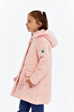 Kapüşonlu Kışlık Ponpon Detaylı Kız Çocuk Kaban 51354