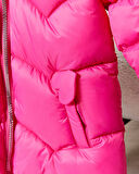 Kız Bebek Kapüşonlu Fermuarlı Şişme Mont 51351