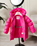 Kız Bebek Kapüşonlu Fermuarlı Şişme Mont 51351