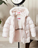 Kız Bebek Kapüşonlu Fermuarlı Şişme Mont 51351