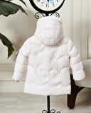 Kız Bebek Kapüşonlu Fermuarlı Şişme Mont 51351