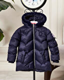 Kız Bebek Kapüşonlu Fermuarlı Şişme Mont 51351