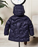 Kız Bebek Kapüşonlu Fermuarlı Şişme Mont 51351