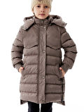 Kız Çocuk Kapüşonlu Kışlık Şişme Mont 51356