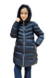 Kız Çocuk Kapüşonlu Kışlık Şişme Mont 51338