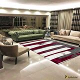 Hitit Yolluk Halısı Modern 80x300 Lidya Lüx 4126 Bordo