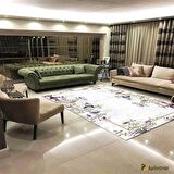Hitit Yolluk Halısı Modern 80x200 Lidya Lüx 4118 Beyaz