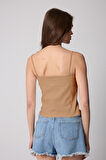 Somon Kadın Ince Ip Askılı Basic Crop Atlet -2466