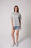 Kadın Grimelanj Oversize T-Shirt California Baskılı - 2517